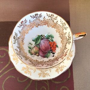 Royal Standard Plums And Berries Teacup And Saucer
